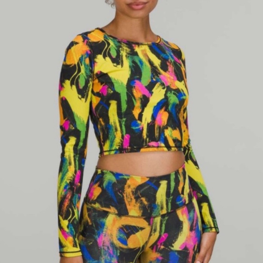 Lululemon Wunder Train cropped athletic shirt